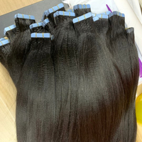Extensions de cheveux humains, vente en gros, style bohème, Yaki clair, bande ins, cuticule vierge alignée, Yaki droit, Extension de cheveux
