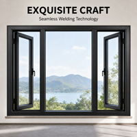 Fenêtre à battant en aluminium avec système de verrouillage multipoints robuste, performance de sécurité fiable pour les murs extérieurs de villas