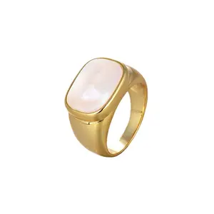 Bijoux de mode Bague Accessoires Femme Belle de Fille Big Metal Gold Finger Shell Ring