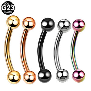 Grosir 16G <span class=keywords><strong>Titanium</strong></span> Batang Penusuk Alis Barbel Melengkung Perhiasan Tubuh Kancing Tindik Alis Rook Tragus - Product Image 2