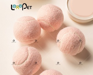 <span class=keywords><strong>Pet</strong></span> Suppliers Benutzer definiertes Logo Umwelt freundliches Werfen Hund Kauen Spielzeug Großhandel Gummi Haustier Tennisbälle interaktive Hundes pielzeugball - Product Image 4