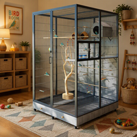 Villa de luxe pour oiseaux de grande taille, volière intérieure haute, habitat spacieux pour oiseaux, construction en bois durable, personnalisable pour les oiseaux de compagnie