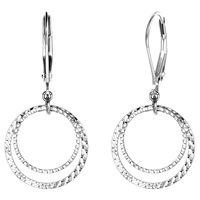 Pendientes Colgantes de Moda al por Mayor ChuYao, Doble Círculo, Chapados en Oro de 14K, Minimalistas, Texturizados, Joyería Personalizada para Mujer