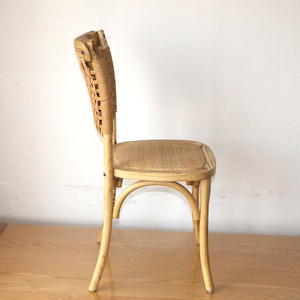 Silla de Comedor de Madera de <span class=keywords><strong>Roble</strong></span> Macizo con Respaldo Alto, Estilo Escandinavo, Tejido de Mimbre y Ratán, para Hogar, Oficina, Gimnasio, Bodas, Eventos, Estilo Vintage - Product Image 5