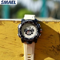 Jam Tangan Olahraga Anak SMAEL 8058 Elektronik LED Digital Bercahaya Fashion Alarm Tali Plastik Tahan Air 50 Bar