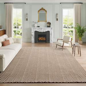 Tapis Bohème Nuages Brumeux Rectangulaire à Motif Géométrique Lavable en Polyester-Coton Marron Fumé pour Chambre et Salon - Product Image 3