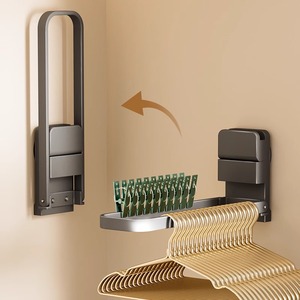 Perchero de Pared Plegable, Sin Necesidad de Taladrar, Organizador de Ropa para Balcón, Interior y Exterior - Product Image 1