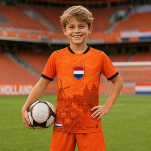 <span class=keywords><strong>Camiseta</strong></span> <span class=keywords><strong>de</strong></span> la Selección Nacional <span class=keywords><strong>de</strong></span> Holanda 2026, Color Naranja, <span class=keywords><strong>con</strong></span> el Logotipo <span class=keywords><strong>de</strong></span> la Selección, Estilo Vintage, para Niños, Uniforme <span class=keywords><strong>de</strong></span> Fútbol - Product Image 1