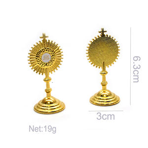 Calice en métal doré JHS européen, saint graal, croix artisanale, fournitures pour la <span class=keywords><strong>communion</strong></span>, décoration de gâteau - Product Image 3