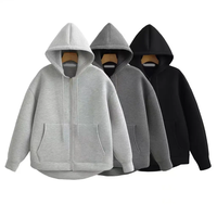 Sweat à capuche zippé Artisan Air Layer personnalisé, streetwear, coupe ample, épaules tombantes, pour homme, oversize, de créateur