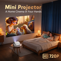 Mini Proyector Eléctrico T5 con Sistema Android 14, Brillo de 150ANSI Lúmenes, Resolución 1280x720P, LCD Portátil, WiFi Inteligente, Ideal para Regalo