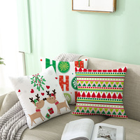 Housses de coussin de Noël 2026, housses de coussin en suède imprimées de lettres de dessins animés, housses de coussin décoratives pour la maison pour les fêtes
