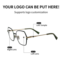 Gafas de Lectura Unisex con Receta, Monturas Metálicas Cuadradas Personalizadas con Lentes de PC