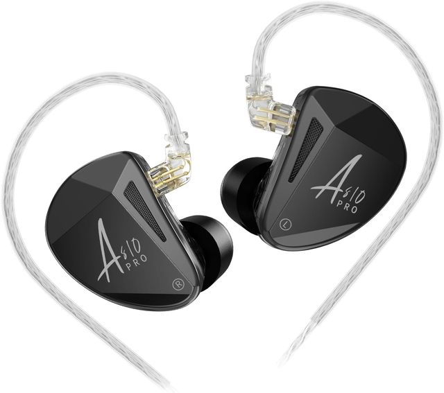 KZ AS10 PRO 10BA in-Ear Earphone 5 Balanced Armature Drive Unit HiFi Monitor Earbuds DJ Music Headphone with Silver-plated Cable