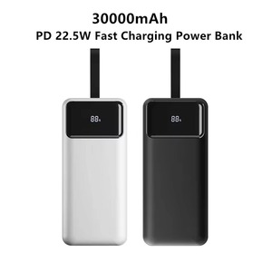 Nuevo banco de energía PD de 22.5W con múltiples puertos USB, batería de 30000 mAh, carga rápida con pantalla digital. - Product Image 2