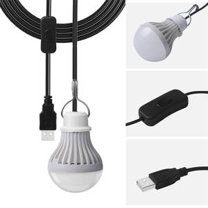 Luz LED de Emergencia con Interruptor de Atenuación, Bombilla de Burbuja USB de 7W 10W, con Gancho para Colgar - Product Image 4