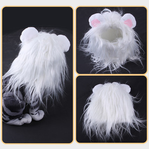 Chapeau de tête de lion pour animaux de compagnie Seedora, écologique, pour Halloween, personnalisé, en tissu imprimé animal, ornement pour cheveux pour chiens et chats, accessoire de Noël - Product Image 4