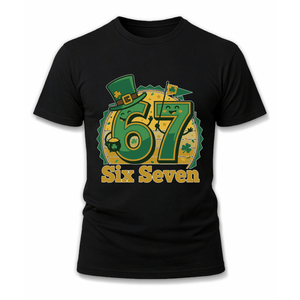 Six Seven 6 7 St Patricks Day Funny 67 Meme T-Shirt Number 67 Chemises cadeaux pour hommes et femmes - Product Image 1