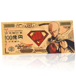 Billet de banque commémoratif <span class=keywords><strong>One</strong></span> Punched <span class=keywords><strong>Man</strong></span> Saitama, pièce en plastique plaquée or, cadeau pour collectionneurs et fans d'<span class=keywords><strong>anime</strong></span> - Product Image 5