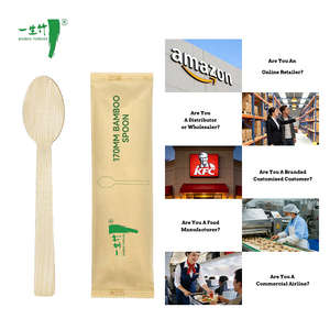 Over 20 Years Factory Custom logo 9-17cm Size Natural Bamboo Compostable Spoon and Fork Disposable <strong>Cutlery</strong> for Party Restaurant - Product Image 1