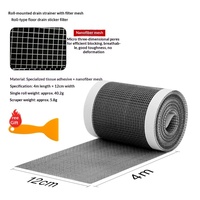 Rouleau de filtre adhésif jetable anti-bouchon pour drain de salle de bain, filet de protection des cheveux pour trou de vidange au sol