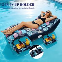 Fauteuil inclinable gonflable en forme de S pour adulte, chaise longue en PVC avec dossier réglable, poignée portable, matelas flottant en forme de U gonflable