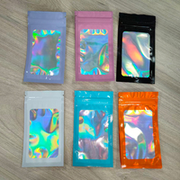 Sac de rangement étanche à fermeture éclair, anti-odeur, transparent et holographique, faible MOQ, 6*10 18*26, auto-scellant, en plastique pour bijoux