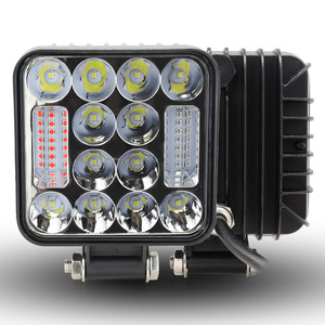 4-Inch 26-Led Strobe <b>Work</b> <b>Light</b> Red Blue Flashing Led <b>Light</b> For Off-Road Vehicle Suv Lighting 12-24V Dc Square Design - Product Image 3