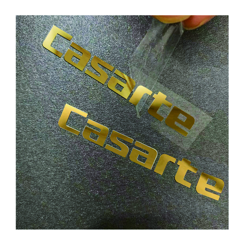 Custom Thin Electroform Metallic Letters Labels Gold Nickel 3D Logo Transfer Water-Proof Embossed Decals Adhesive Metal Stickers