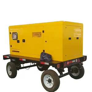 Super silent mobile trailer generator 50/60/80/100/150/200 KVA KW diesel generator genset price with wheels