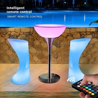 CoolQing – Ensemble de table de bar extérieur LED à 16 couleurs changeantes, mobilier moderne et étanche avec sièges lumineux pour événements (vente en gros)