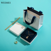 WEIMEI Ensemble de Bijoux Imprimé Personnalisé Boîte Sac en Papier Personnalisé Bracelet en Velours Pochette Couvercle en Carton Boîtes d'Emballage de Bijoux