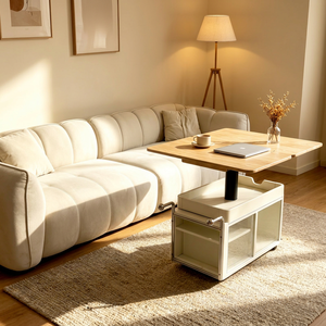 Minimalist Fabric <b>Sofa</b> Bed Three Seat Padded Arms Cushion Back Upholstered Wood <b>Legs</b> Living Room Couch - Product Image 1