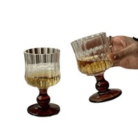 Custom Antiek Vintage Rode Wijn Glas Custom Gekleurde Kristallen Beker