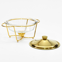 Plat de service rond en verre de luxe pour garder les aliments au chaud – Idéal pour mariages, fêtes, buffets d'hôtel