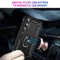 Coque de Téléphone Blindée Anti-Choc avec Support Magnétique et Béquille pour Samsung S25 Edge S24 S23 S22 S21 Ultra Plus FE
