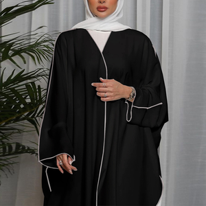 Nouvelle Abaya Burqa <span class=keywords><strong>Khaleeji</strong></span> Ouvert Abaya Noir Couleur Dubaï Musulman Design De Mode Pour Les Femmes Kimono 2024 - Product Image 5