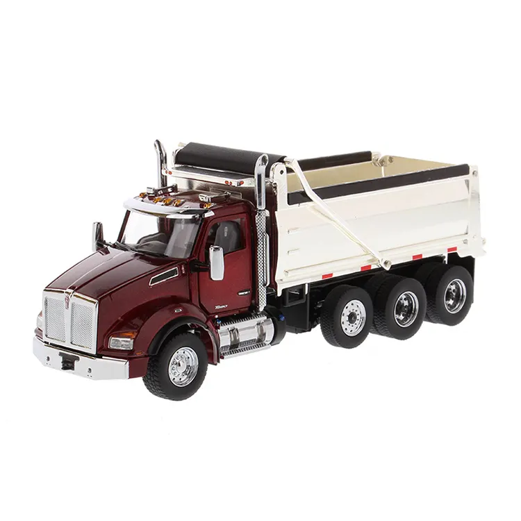 DM รถดัมพ์รุ่น1:50,โมเดลเหล็กหล่อรุ่น Kenworth T880 SBFA เป็นของขวัญ