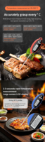 Termometer Daging Digital Bacaan Instan Layar LCD Besar dengan Lampu Latar Tahan Air untuk Memasak, Menggoreng, BBQ, Memanggang, Permen, Oven, dan Memanggang Kue