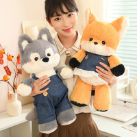 Nouvelles peluches renard et loup, adorables animaux de la forêt en peluche, oreiller de sommeil pour enfants