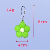 Gantungan Kunci Souvenir Bunga Kecil Tiga Dimensi dari Plastik PVC Karet Lunak Gaya Anime Jincan DIY dengan Cetak UV untuk Botol Air