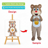 Fournisseur de jouets en peluche personnalisés : Ours en peluche ultra-réaliste avec pot de miel, pour spectacles de défilés commerciaux, et peluche Kettlebell personnalisée