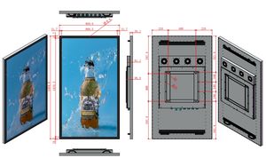 Ip66 65นิ้วความสว่างสูง1000-5000 nit กลางแจ้งกันน้ำจอแอลซีดีตู้โชว์โชว์โชว์ป้ายดิจิตอลสำหรับการโฆษณาสำหรับลิฟต์ - Product Image 2