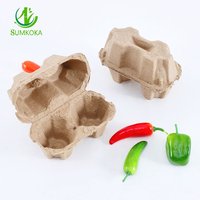 SUMKOKA 11*10.5cm Emballage pour œufs en carton, plateau en pulpe pour œufs de ferme, plateau à œufs en pulpe moulée biodégradable pour supermarché