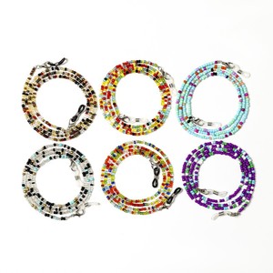 Colorful Seed Bead Eyeglasses And Mask Chains 70cm Reusable Glass Beads For Fashionable Everyday Use - Product Image 1