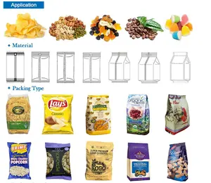 Automático Pronto Para Comer Alimentos Puff Snack Plastic Tortilla Chin Pringle Batata Chip Batatas Fritas Cebola Pop Corn Máquina De Embalagem