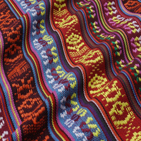 Tissu Jacquard Style Aztec BILU 100% Polyester, Tissu Ethnique Sadu pour Châles, Sacs, Coussins, Nappes et Décorations