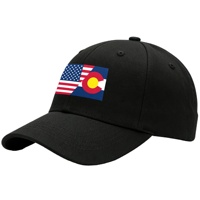 Casquette de baseball réglable avec drapeau américain demi-COLORADO noir – Casquette patriotique des États-Unis pour activités de plein air