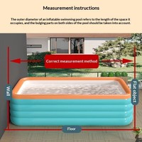Piscine gonflable rectangulaire en PVC transfrontalière, portable, grande taille, pour bébés et adultes, usage domestique