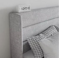 Lève-lit hydraulique réglable avec coffre de rangement, en panneau de pin durable et écologique, design moderne et minimaliste, idéal pour appartement, tailles Full/King
